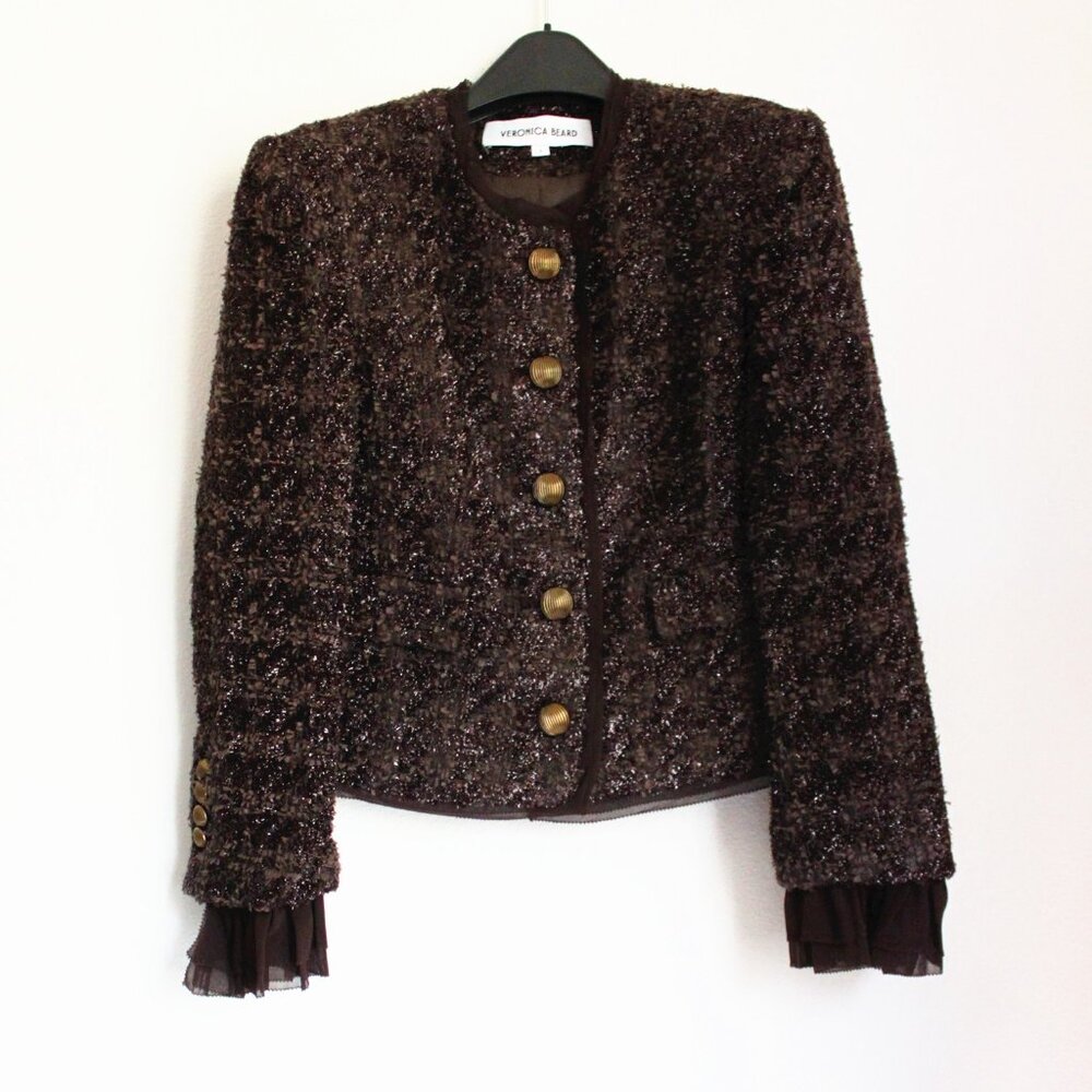 NEW Veronica Beard Audrina Metallic Tweed Jacket